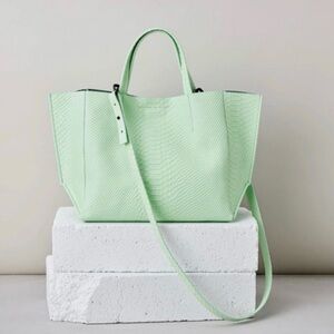NWT Ampersand As Apostrophe Mint Python Textured Half Tote